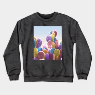 Pastel Cactus: Surreal photo in bright confetti colors Crewneck Sweatshirt